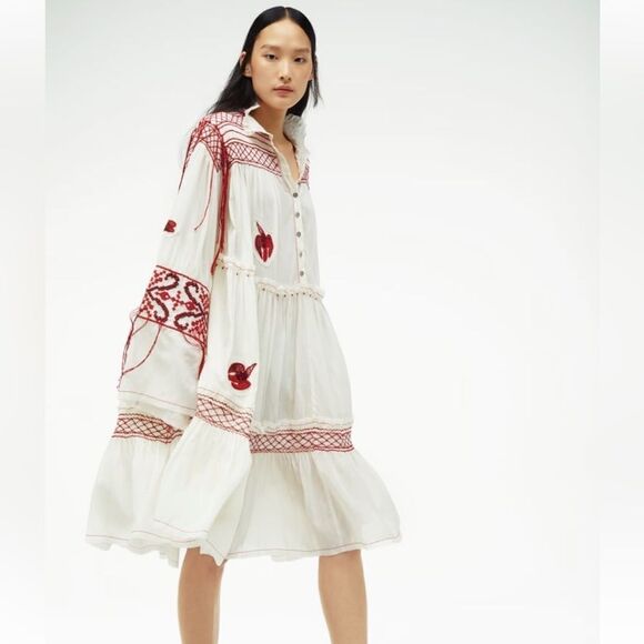 ZARA White Embroidered Dress “Limited Edition” - Picture 9 of 16